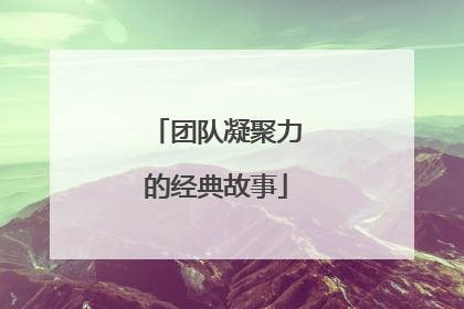 团队凝聚力的经典故事