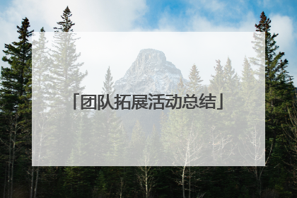 团队拓展活动总结