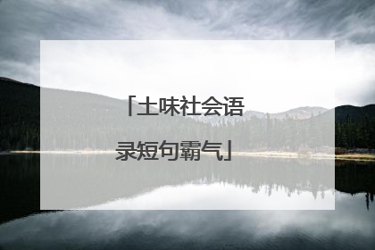土味社会语录短句霸气