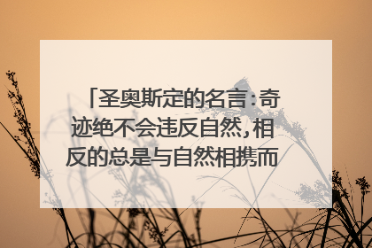 圣奥斯定的名言:奇迹绝不会违反自然,相反的总是与自然相携而来什么意思?