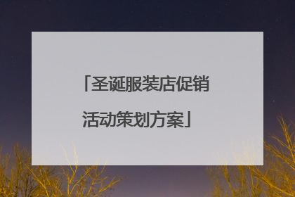 圣诞服装店促销活动策划方案