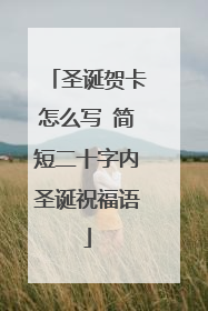 圣诞贺卡怎么写 简短二十字内圣诞祝福语