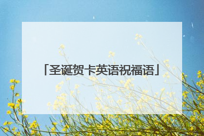 圣诞贺卡英语祝福语