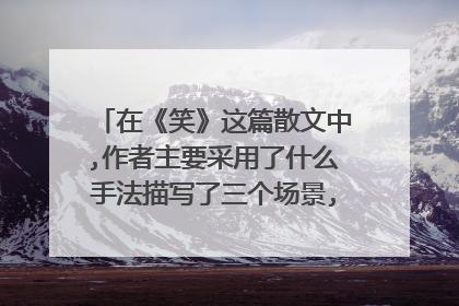 在《笑》这篇散文中,作者主要采用了什么手法描写了三个场景,三个人的笑？
