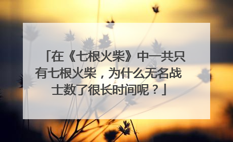 在《七根火柴》中一共只有七根火柴，为什么无名战士数了很长时间呢？