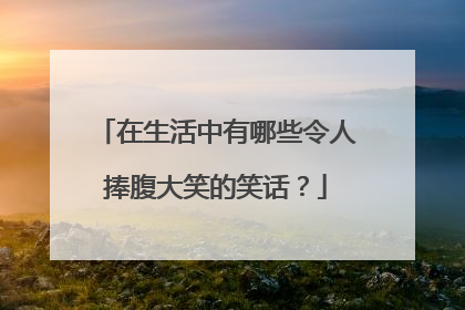 在生活中有哪些令人捧腹大笑的笑话?