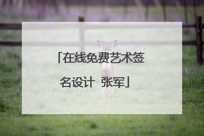 在线免费艺术签名设计 张军