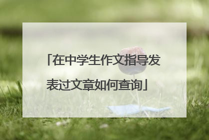 在中学生作文指导发表过文章如何查询