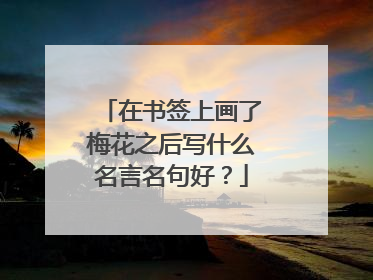 在书签上画了梅花之后写什么名言名句好?