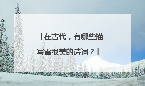在古代,有哪些描写雪很美的诗词?