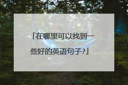 在哪里可以找到一些好的英语句子?