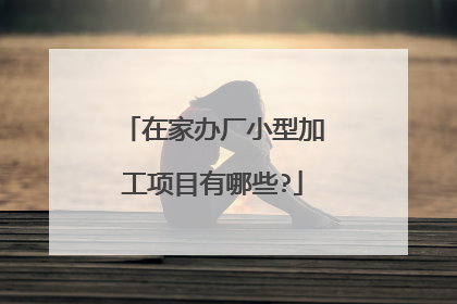 在家办厂小型加工项目有哪些?