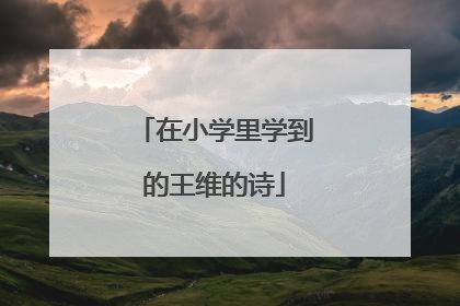 在小学里学到的王维的诗