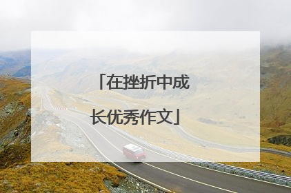 在挫折中成长优秀作文