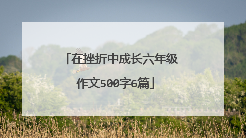 在挫折中成长六年级作文500字6篇