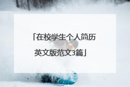 在校学生个人简历英文版范文3篇