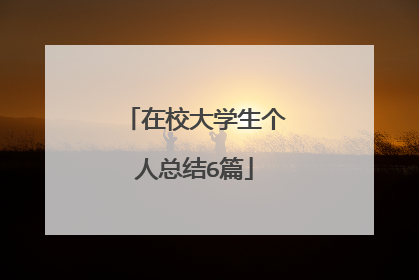 在校大学生个人总结6篇
