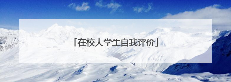 在校大学生自我评价