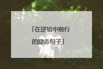 在逆境中前行的励志句子