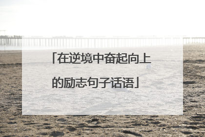 在逆境中奋起向上的励志句子话语