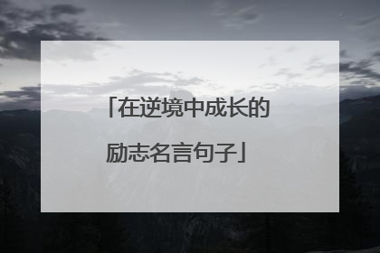 在逆境中成长的励志名言句子