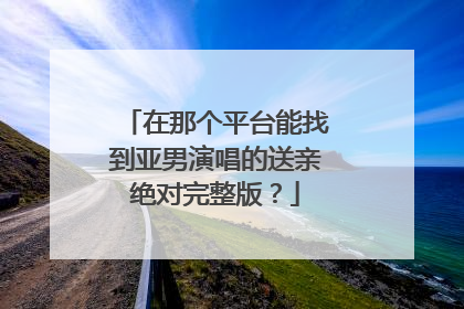 在那个平台能找到亚男演唱的送亲绝对完整版？