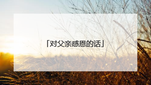 对父亲感恩的话