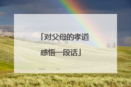 对父母的孝道感悟一段话