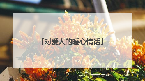 对爱人的暖心情话