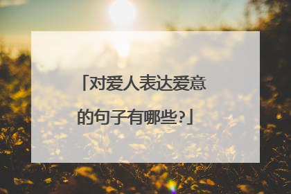 对爱人表达爱意的句子有哪些?