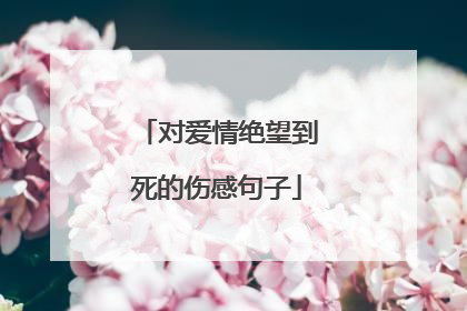 对爱情绝望到死的伤感句子