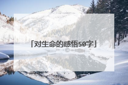 对生命的感悟50字