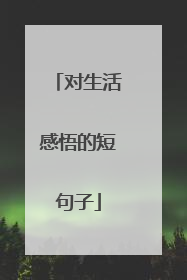对生活感悟的短句子