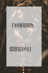 对祖国热爱的诗句