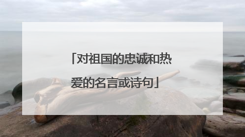 对祖国的忠诚和热爱的名言或诗句