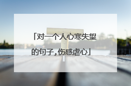 对一个人心寒失望的句子,伤感虐心