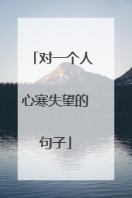 对一个人心寒失望的句子