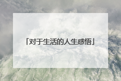 对于生活的人生感悟