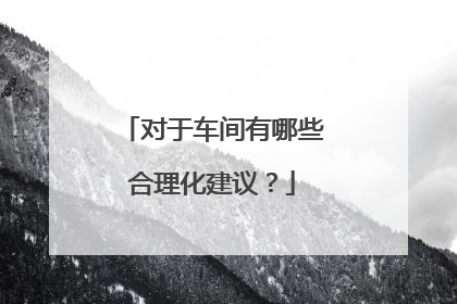 对于车间有哪些合理化建议？