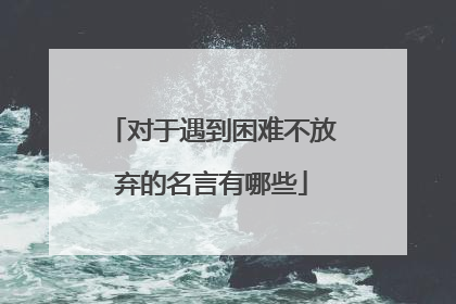 对于遇到困难不放弃的名言有哪些