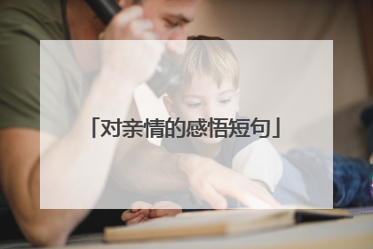 对亲情的感悟短句