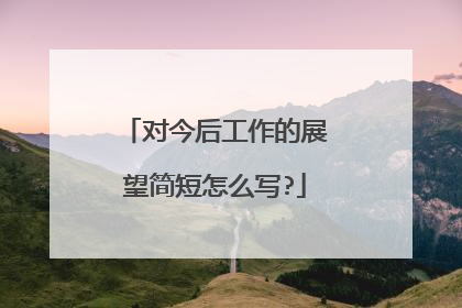 对今后工作的展望简短怎么写?