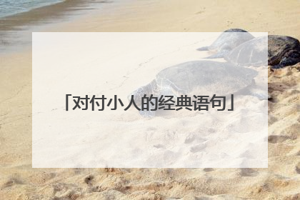 对付小人的经典语句