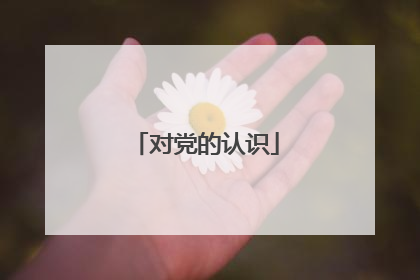 对党的认识