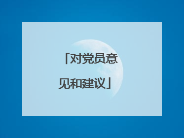 对党员意见和建议
