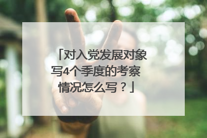 对入党发展对象写4个季度的考察情况怎么写?