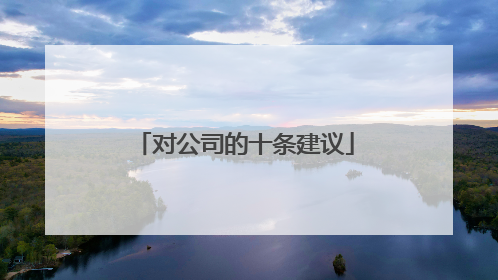 对公司的十条建议