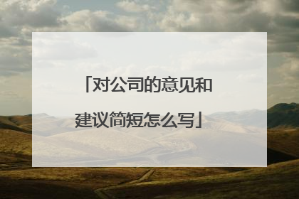 对公司的意见和建议简短怎么写