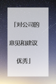 对公司的意见和建议优秀