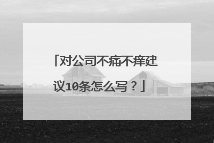 对公司不痛不痒建议10条怎么写？